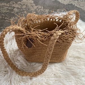 Small straw shoulder bag